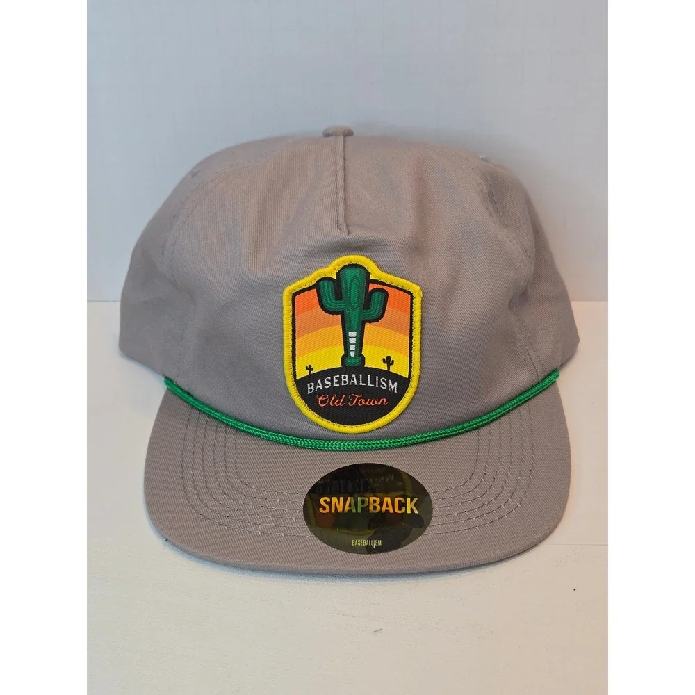 Baseballism Old Town Cactus Rope Hat Grey Snapback Adjustable Cap NEW